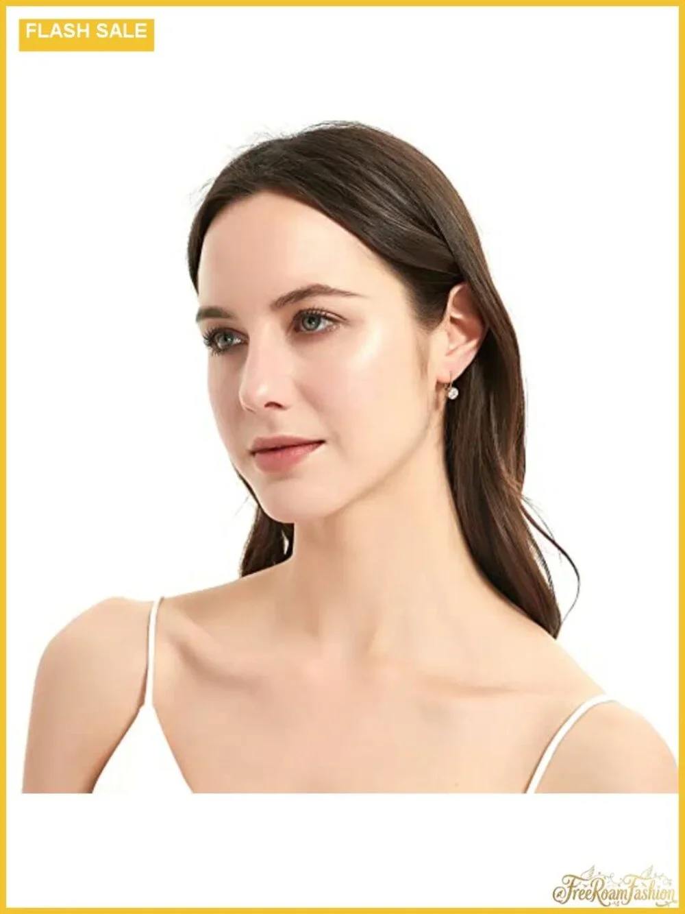 Sterling Silver CZ Solitaire Dangle Drop Earrings Leverback Women